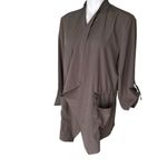 Garnet Hill Drape Front Lightweight Drawstring Jacket, Sz L Photo 5