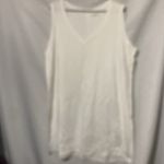 Eileen Fisher WO SIZE 1X WHITE VNECK SLEEVELESS TUNIC TOP DRESS COTTON SPANDEX Photo 5