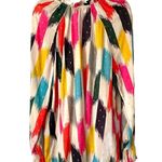 Vilagallo Velma Top Rainbow Brushstroke Gold Metallic Blouse NWTS size 44 US 12 Tan Photo 6