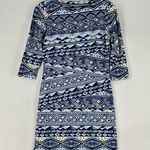 J. McLaughlin Nicola Dress Lekha Geo Stripe Tiered Layered Catalina Cloth Soft Photo 0