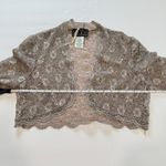 Alex Evenings Champagne Lace Sequin Two Piece Jacket Sleeveless Dress Size 8P Photo 7