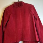Dialogue  Red Fringe Leather Long Sleeve Jacket Photo 8