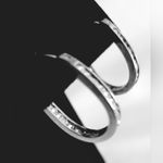 Double Sided Sterling Silver & Crystal Hoop Earrings Photo 1