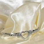 Silver Plated Snake Chain Heart Bracelet Stainless Steel Womens Jewelry European Photo 2