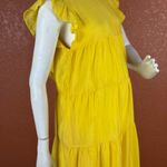 La Ven Boutique Lara Dress Maxi Dress Cap Sleeve Ruffle Casual Size M. B27 Yellow Size M Photo 4