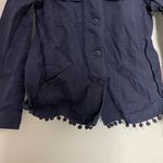 Talbots  Navy Blue Pom Pom Trim Cargo Jacket XS Photo 2