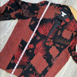 Cj banks 1x art to wear tribal jacket open‎ front cardigan liquid knit lagenlook Red Photo 3