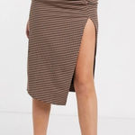 Capulet 𝅺 Ives Ruched Check Midi Skirt Brown S NWT‎ Photo 0