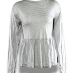 ASOS  Striped Peplum Top Women’s Long Sleeve Casual Layering Shirt‎ Gray size 0 Photo 0