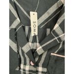 Soma Flannel Long Sleeve Notch Collar Button Up Pajama Top Womens XS‎ Aspen New Green Photo 4