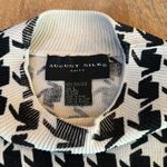 August Silk  • Classic HOUNDSTOOTH RIBBED KNIT • 100% SILK TOP • Size Large Photo 1