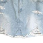 Umgee NWT  Distressed High Waisted Denim Skirt Light Wash SZ-1XL Photo 2