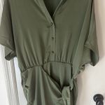 Showpo Ameleth Collared Wrap Front Mini Dress in Olive Green Size 8 Photo 7