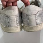 P448 John Low Top Sneakers Women 40 (9) Leather Silver Metallic Shoes Preppy Photo 3