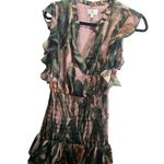 Socialite Womens XS Pink Printed Ruffled Dress Nordstrom Multicolor Lined Photo 2