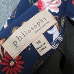 Philosophy Bold Floral Pencil Skirt Navy Stretch Workwear Size 10 Midi Workwear Blue Photo 6