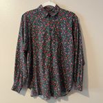 Liz Sport Vintage Dark Floral Whimsical Whimsigoth Button Up M Relaxed Novelty Print Boho Photo 1