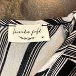 Lavender Field  Black White Strips Wrap Top with Fringe Size M Photo 6