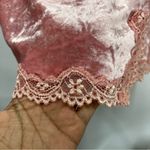 EXPRESS  S Vintage Y2K 90’s 2000’s Pink Lace Trim Velvet Camisole Tank Top Photo 7