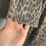 Free People Leopard Print Distressed Top Size M Oversized Short Sleeve Grunge Photo 2