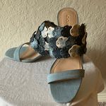 Coach : Blue Mae (G3689) Mule  Sandals- Tea Rose Appliqué- 9 Photo 0