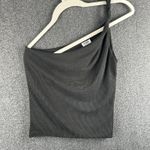 Cotton On Women's Stretch One Shoulder Cropped Tank Ribbed Medium Gray Trendy Photo 1