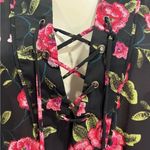 Emma & Michelle Emma & Michele long sleeve black floral dress with pockets size medium Photo 1