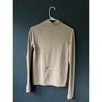 Lululemon 1/2 Zip Long Sleeve Top in Beige Size 6 Photo 5