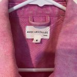 Avec Les Filles  Womens Pink Acid Wash Crop Denim Vest Size Small Photo 1
