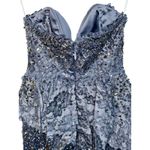 NWT Mandalay Grey Silver Beaded Sequin Lace Mini Cocktail Evening Dress Womens 2 Gray Photo 5