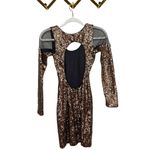 Dress the Population  Jaden Cutout Dress Size Small Copper Sequin Long Sleeve Photo 3