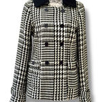 Anthropologie  Splendid Black White Houndstooth Faux Fur Collar Coat Size M Photo 0