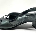 BCBGMAXAZRIA BCBG MAX AZARIA green metallic leather sandals, made in Italy, size 7.5 Photo 3