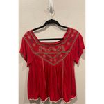 Free People Square Neck Muse Embroidered Peasant Blouse Photo 1