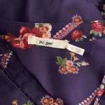 Mi ami Bohemian Baby Doll Blouse M Purple Floral V Neck Puff Sleeve Elastic Size M Photo 5