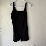 OQQ Black Ribbed Romper Bodysuit Size L‎ Stretchy Seamless One Piece Basics Size L Photo 2