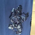 Marciano Midnight Blue Sequin Mini Shift Dress V Neck Formal Floral Size Small Photo 8