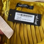 Nasty Gal Vintage Metallic Ruched Satin Wide Leg Pants accordion pleated palazzo flare colorful club bright evening night trousers Photo 9