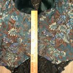 Vintage BANJO Dallas Texas Floral Velvet Collar Jacket Blazer Women's XL Green Size undefined Photo 9