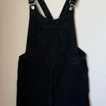 ZARA  Black Denim Overall Mini Dress – Size Small Photo 0
