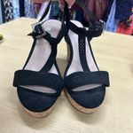 Charles by Charles David Women's Cork Wedge Black Platform Sandals Size … Photo 1