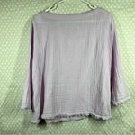 Eileen Fisher Light Purple Organic Muslin Cotton Fringe Top Photo 5
