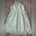 Trina Turk  Picnic Lace Eyelet Halter Dress Size 8 White Halter READ Photo 3