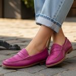 G.H. Bass & Co Weejuns Penny Loafers Women's 9 Pink Leather Slip Photo 0