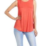 Coco + Carmen Erin Pleat Back Tank - Bright Coral Size XXL NWT Photo 0