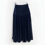 Rokh Navy Pleated Sheer Tight Skirt Women's Size 38 Fashion Dress Blue Photo 7