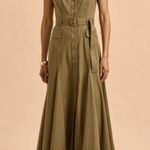La Ligne $425 Button Down Midi Desi Dress Belted Sz 8 Green Photo 0