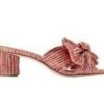 Loeffler Randall new š’€Emilia Pleated Bow Mule Heel š’€Metal Rose PlissĆ© š’€ 6.5M Photo 0