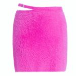 NWT JONATHAN SIMKHAI Paytra Fuzzy Knit Mini Skirt in Hot Pink Photo 6