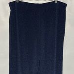 Susan Graver New Occasions Metallic Knit Wide Leg Pants Navy Blue Size Medium Photo 6